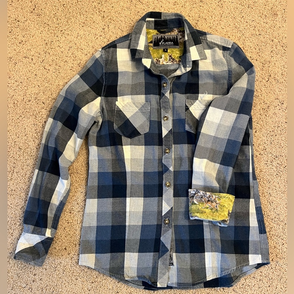 Pladra premium flannel navy and white women’s Small